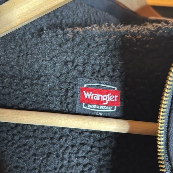 WRANGLER WORKWEAR SHERPA LINED HOODED SWEATSHIRT BLACK SIZE LARGE - Picture 8 of 13